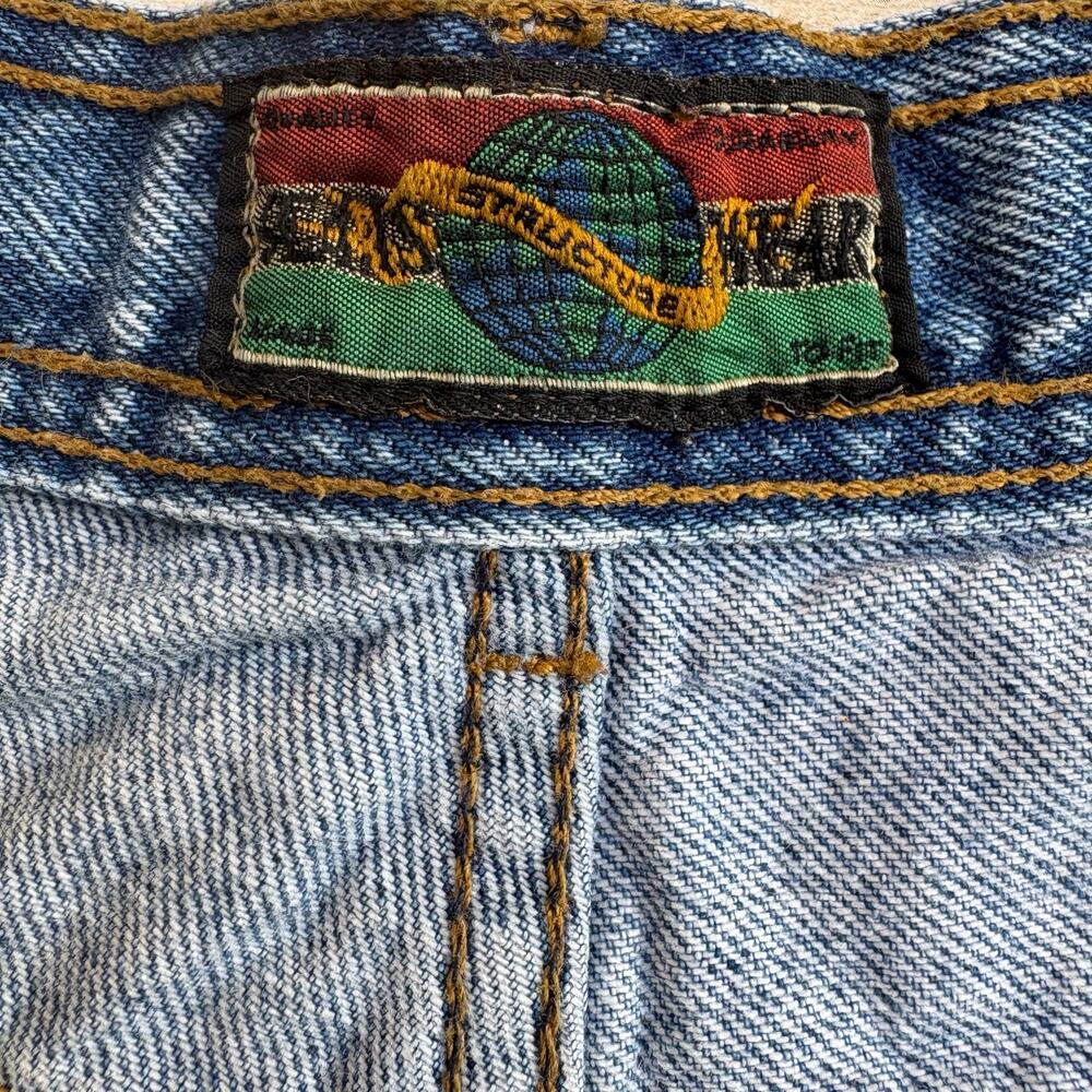 VTG Structure Jeans 38L x 34 Medium Wash Blue Denim - Picture 7 of 13